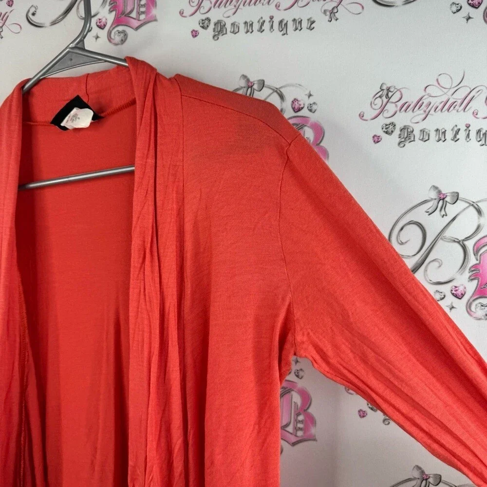 Jkla California cardigan waterfall Women's orange Red Open Front Cardigan